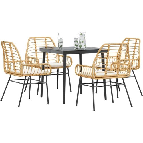  Vrtna garnitura - 5-dijelni vrtni blagovaonski set s jastucima poliratan i staklo Cijene