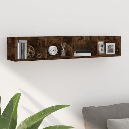  Zidna polica za CD-ove boja dimljenog hrasta 100x18x18cm drvena Cijene