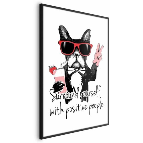  Plakat - Surround Yourself with Positive People 21x30 Crni okvir s margom Cene