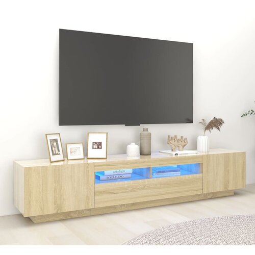 The Living Store TV omarica z LED lučkami sonoma hrast 200x35x40 cm - TV Omarica, (21376467) Slike