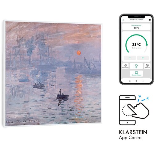 Klarstein Wonderwall Air Art Smart, infracrveni grijač, 60 x 60 cm, 350 W, aplikacija, izlazak sunca Slike