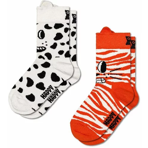 Happy Socks Dječje čarape Kids Cat & Dog Socks 2-pack boja: bijela