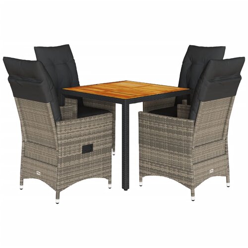  5-dijelni vrtni blagovaonski set sivi od poliratana Siva 90 x 90 x 75 cm Slike