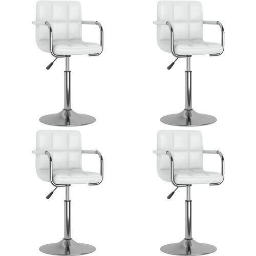 vidaXL Vrtljivi jedilni stoli 4 kosi belo umetno usnje, (20945658) Cene