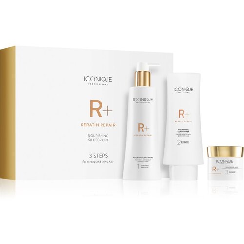 ICONIQUE R+ Keratin repair 3 steps for strong and shiny hair poklon set (za slabu kosu) Slike