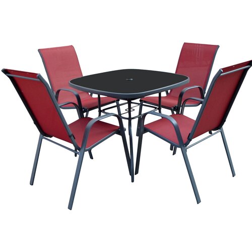 Olimp Sport Baštenska Garnitura Dragon Crvena - 4 Stolice i Sto Sa Staklom Cene