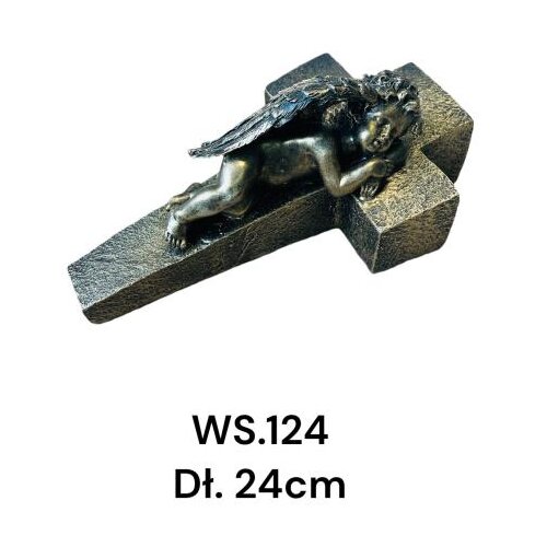 Mondex Figura Križa S Spečim Angelom13X22,5X10,5Cm Zlato, (5000158503) Slike