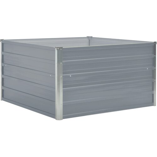 Maison Chic Dvignjeno Cvetlično korito - Cvetlični Lonec 100x100x45 cm pocinkano jeklo sivo, (21790564) Cene