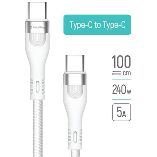 COLORWAY Kabel Type-C na Type-C (pleteni najlon) PD 240W 5.0A 1m bijeli Cijene
