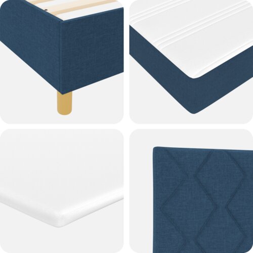 Box Spring Krevet s Madracem &amp;amp;amp Klupom Plavi 200x200 cm Tkanina Slike