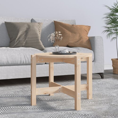 vidaXL Klubska mizica Ø 62,5x45 cm trdna borovina Cene