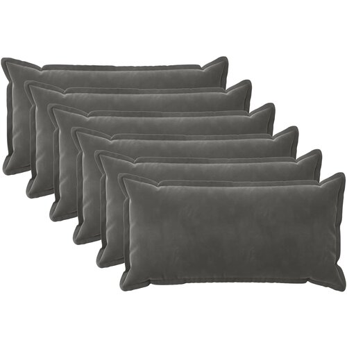  Presvlaka za jastuk 6 pcs HOUTEN Tamnosiva 40 x 70 cm Baršun Cene