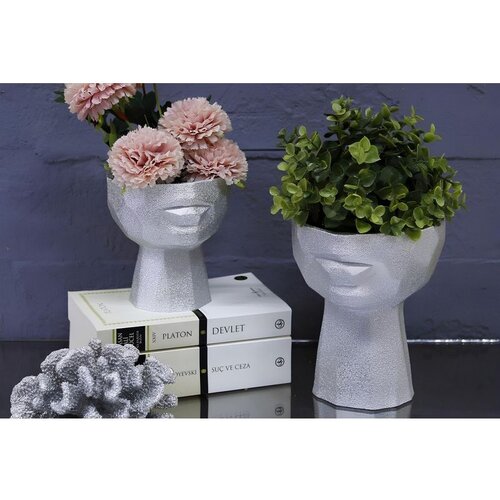 WALLXPERT CY0459 silver decorative pot set (2 pieces) Slike