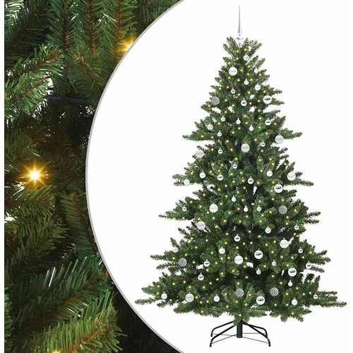 VidaXL Umjetno božićno drvce s nogom with LEDs s stalakom 210cm PVC Slike