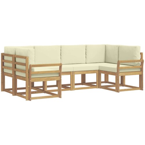  Set vanjskih sofa 6 kom. Bijela i krem Smeđa 245 x 130,5 x 73 cm Slike
