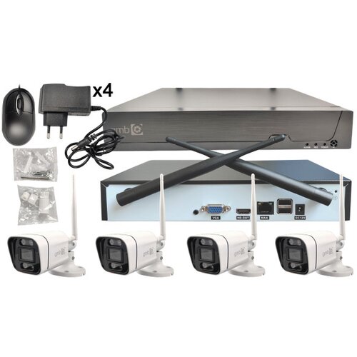 Gembird CAM-IP3MP-WiFiKITXM4 GMB kamera 3 mpix set wifi 4 kamere full color app xmeye sa mikrofonom Cene