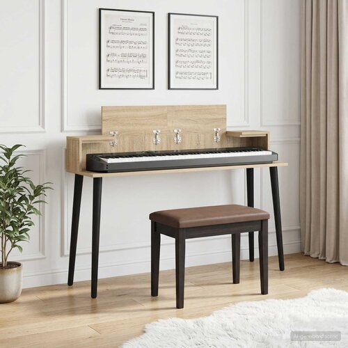 Studio radni stol Hrast sonoma 130 x 36 x 19,5 cm Slike