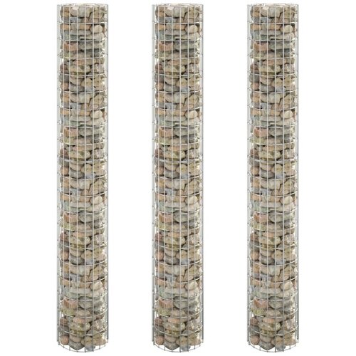 Furnova Okrogle visoke grede gabion 3 kosi pocinkano jeklo Ø30x200 cm, (21922202) Cene