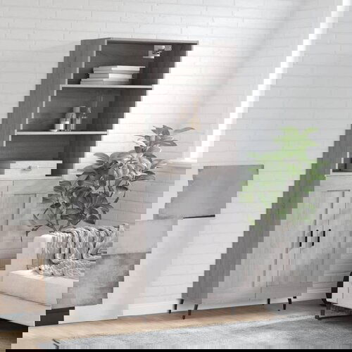 vidaXL Visoka komoda siva sonome 69 5x34x180 cm od konstruiranog drva Cijene