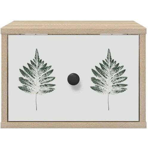  Wall-mounted noćni ormarić HANAU Hrast sonoma 36 x 33 x 25 cm - Hrast sonoma Zeleni uzorak li&amp;scaron;ća 1 Slike