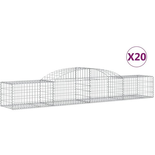 VidaXL Obokane gabion ko&amp;scaron;are 20 kosi 300x50x40/60 cm pocinkano železo, (21000488) Slike