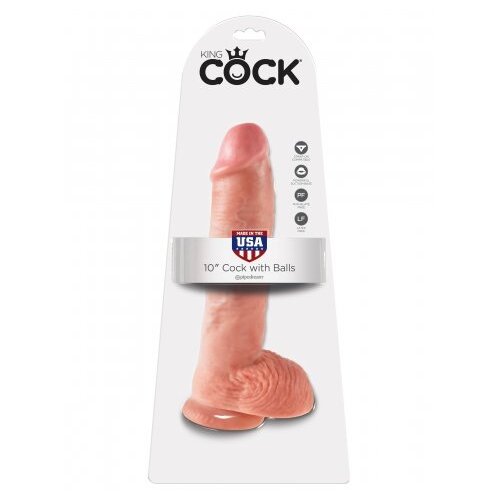 King Cock 10 testisa veliki dildo (25 cm) - prirodan Cijene