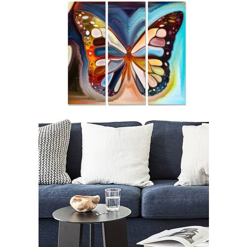 Wallity MDF13275894203 multicolor decorative mdf painting (3 pieces) Cene
