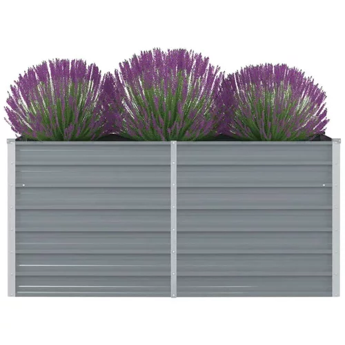  Visoka Posuda za Biljke 160x80x77 cm Pocinčani čelik Siva boja