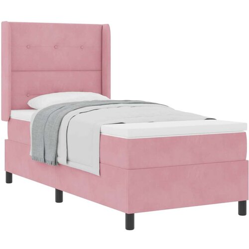 Box spring krevet s madracem Ružičasta 100 x 200 cm Bar&amp;scaron;un - Ružičasta 100 x 200 cm S gumbima Slike