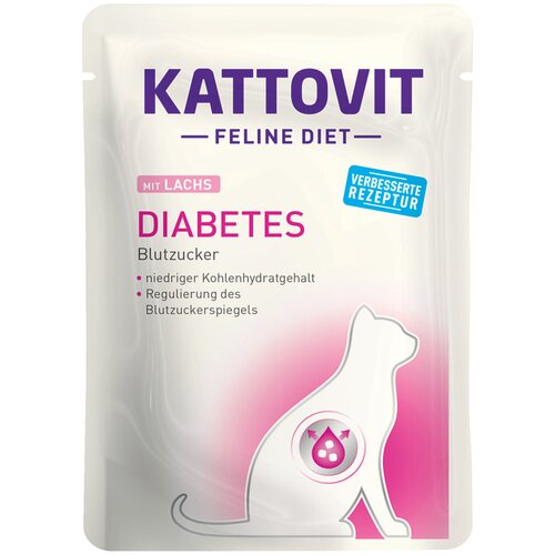 Kattovit Feline Diabetes/Gewicht 24 x 85 g - Losos Cene