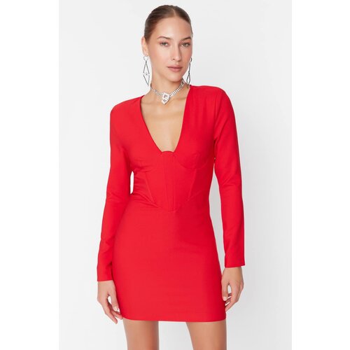 Trendyol Red Underwire Woven Dress Slike