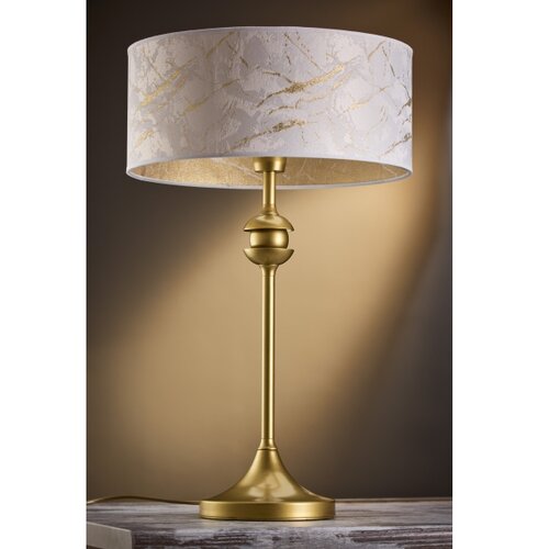 Jupiter 2112 - Stona lampa KASZMIR 1xE27/15W/230V bela/zlatna/dekor mermera Slike