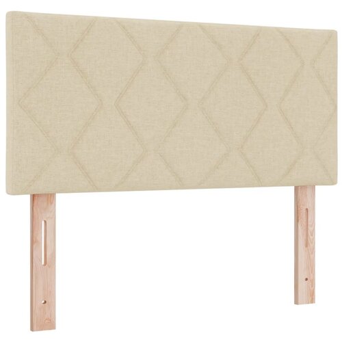  Podesivi krevet s madracem Krem 100 x 200 cm Tkanina - Krem 100 x 200 cm Dizajn s rombovima Slike
