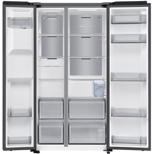 Samsung RS70F65KEFEF Stran ob strani z vodnim rezervoarjem, No Frost+, temni inox Slike