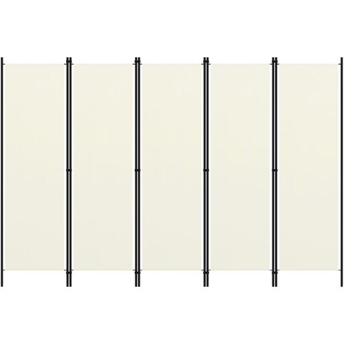 VidaXL Paravan 5-delni kremno bel 250x180 cm Slike