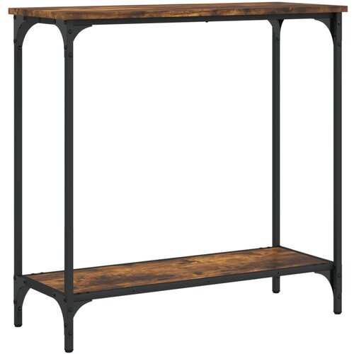 Maison Chic konzolna miza - miza ob steni dimljen hrast 75x30,5x75 cm inženirski les, (21786526) Cene