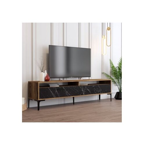 Hanah home tv polica istanbul 2 walnutblack marble Slike