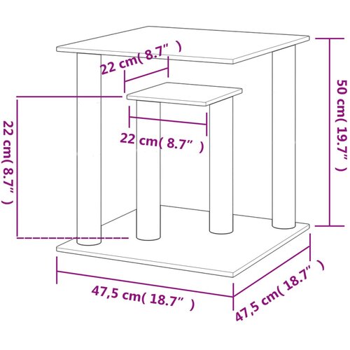  Grebalica za mačke s platformama krem 50 cm Slike