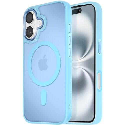 AVIZAR Ohišje MagSafe za iPhone 16 Plus Hrbtna podloga Frosted Obris, Svetlo modra, (5000010116) Cene
