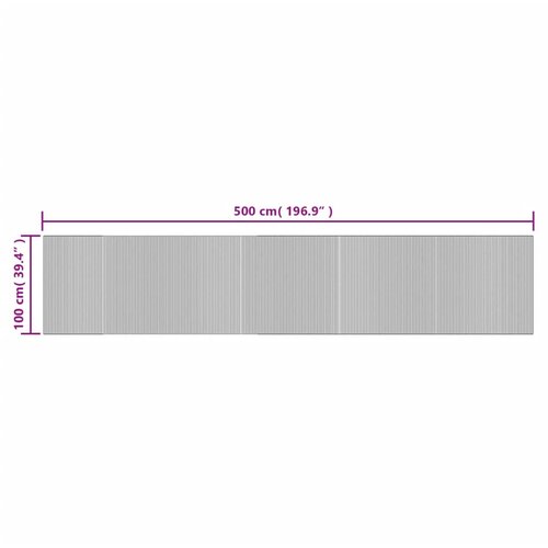  Tepih pravokutni crni 100 x 500 cm od bambusa Slike