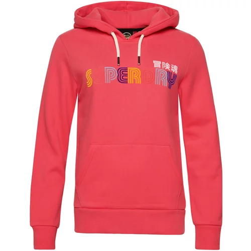 Superdry Sweater majica žuta / tamno ljubičasta / rosé / bijela