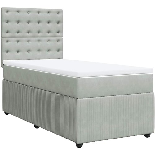  Box spring krevet s madracem svjetlosivi 80 x 200 cm bar&amp;scaron;unasti Slike