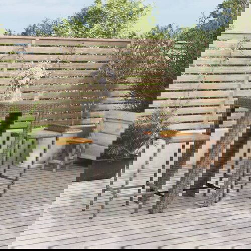 vidaXL 3-dijelni vrtni barski set sivi od poliratana i drva bagrema Cene
