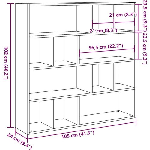  za knjige/Paravan - Sobna pregrada staro drvo 105x24x102 cm Slike