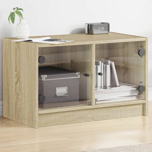  The Living Store TV omarica s steklenimi vrati sonoma hrast 68x37x42 cm - TV Omarica, (21498996) Cene