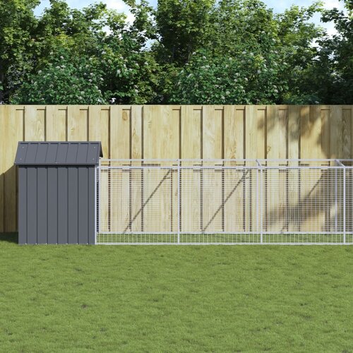 vidaXL Pasja uta s streho antracitna 117x813x123 cm pocinkano jeklo Cene