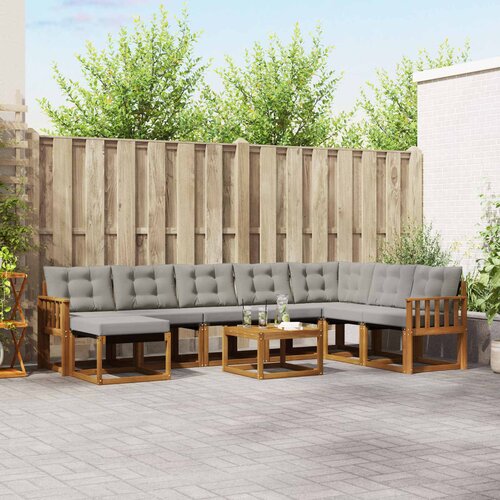  Set vanjskih sofa 9 kom. Prirodna i svjetlosiva Cijene