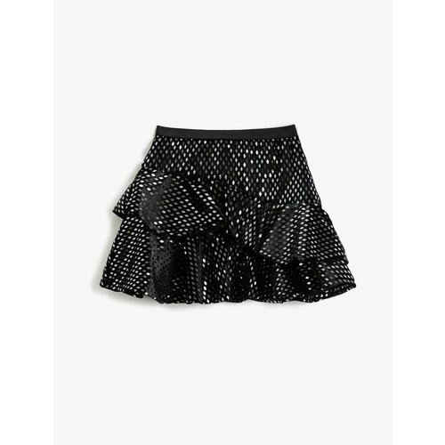 Koton Velvet Mini Skirt Frilly Shiny Elastic Waist Cene