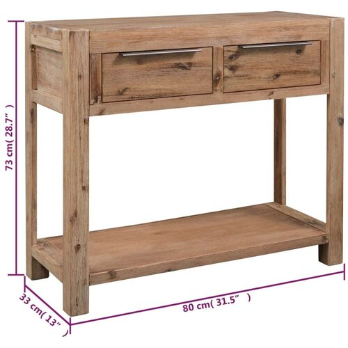 Konzolni stol 82 x 33 x 73 cm od masivnog bagremovog drva Slike
