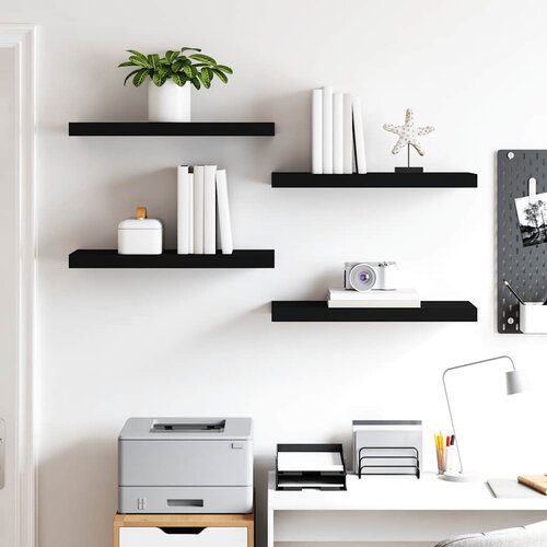  Plutajuće zidne police 4 kom crne 60 x 23,5 x 3,8 cm MDF Slike